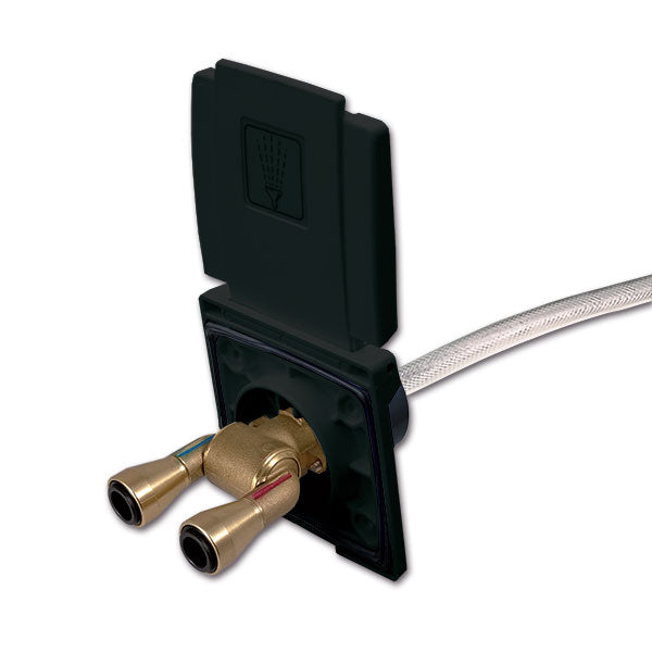 Black outdoor shower with quick connection 150 cm, PRE140NS bag