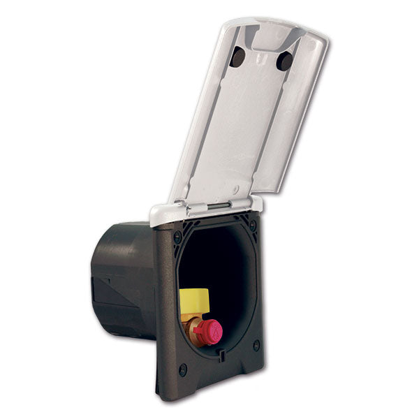 Presa bianca gas con cover bianca basculante PRE235B