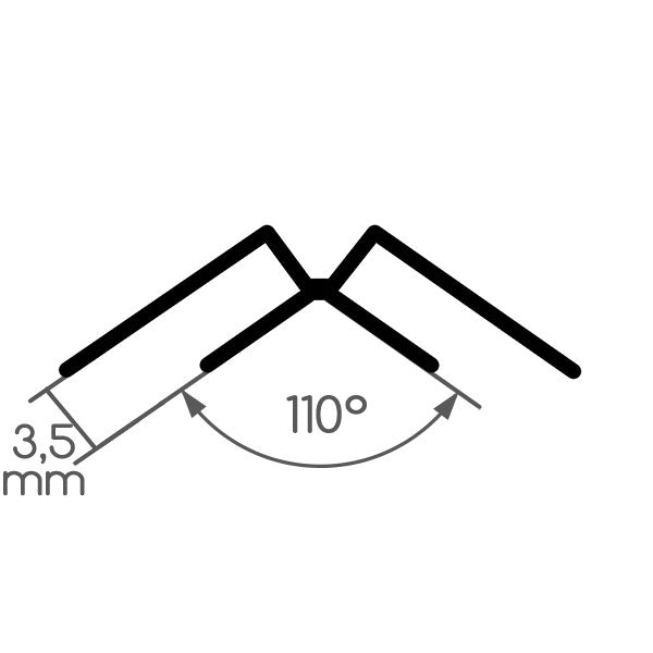 2 m braunes W-förmiges Eckprofil PRF2004