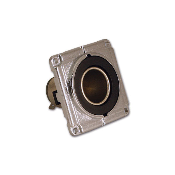 DC 12 V Q10 socket black and chrome PRS659