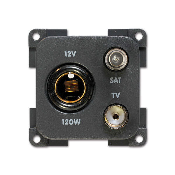 CBE Presa 12V DIN + TV + SAT grigio