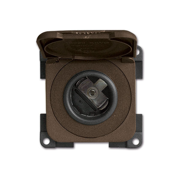 CBE Presa 12V DC + coperchio marrone