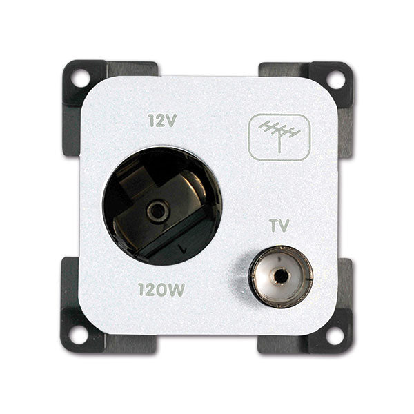 CBE Presa 12V DC + TV bianco