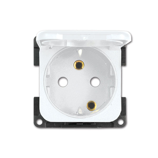 CBE Presa schuko con coperchio bianca