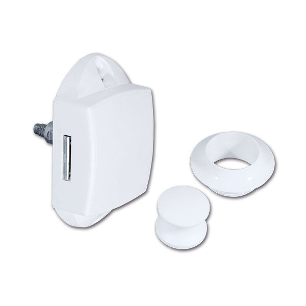 Kit Push-Lock bianco con pulsante e rosetta bianchi PSH05B