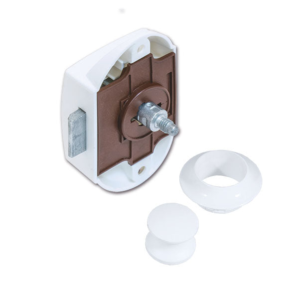 Kit Push-Lock bianco con pulsante e rosetta bianchi PSH05B