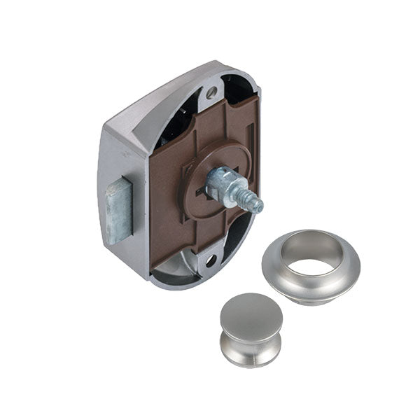 Kit Push-Lock nichelato con pulsante e rosetta nichelato PSH05N