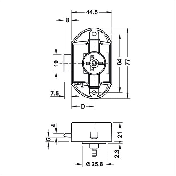 Brauner einseitiger Druckverschluss mit Haken PSH11M