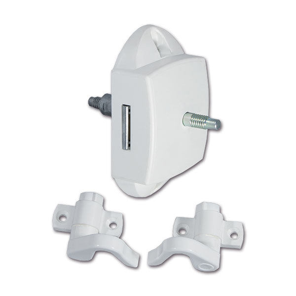 Weißer, doppelseitiger Push-Lock-Verschluss mit Haken PSH12B