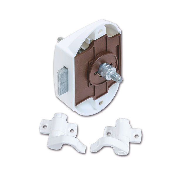 Weißer, doppelseitiger Push-Lock-Verschluss mit Haken PSH12B