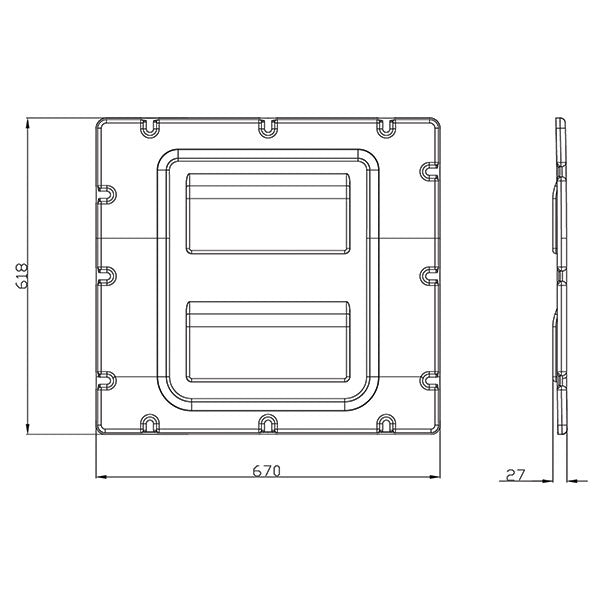 Verkleidung mit 2 Netzen - rechte Heckklappe / Ducato PTF433