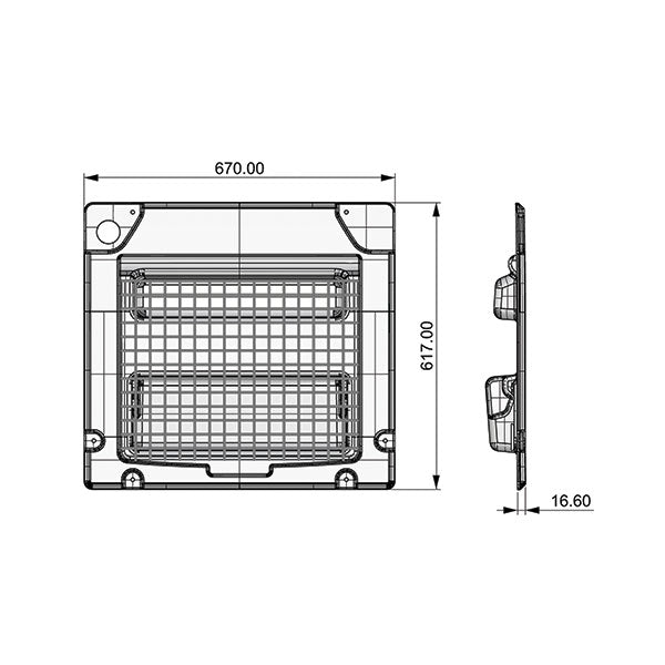 Panel with 1 net - left tailgate / Ducato PTF442
