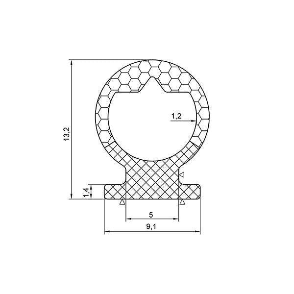 Guarnizione 25 m per porta con bulbo a base piatta PTL293