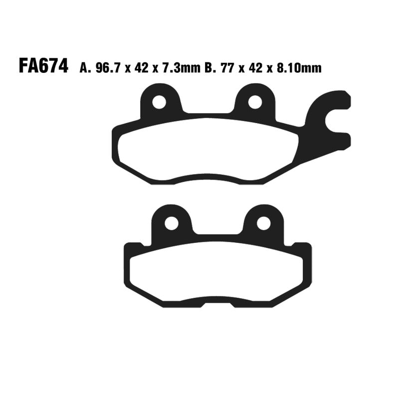Ebc Pastiglie freno Tt Yamaha Yxm 700E14- Posteriore sinistra FA674TT