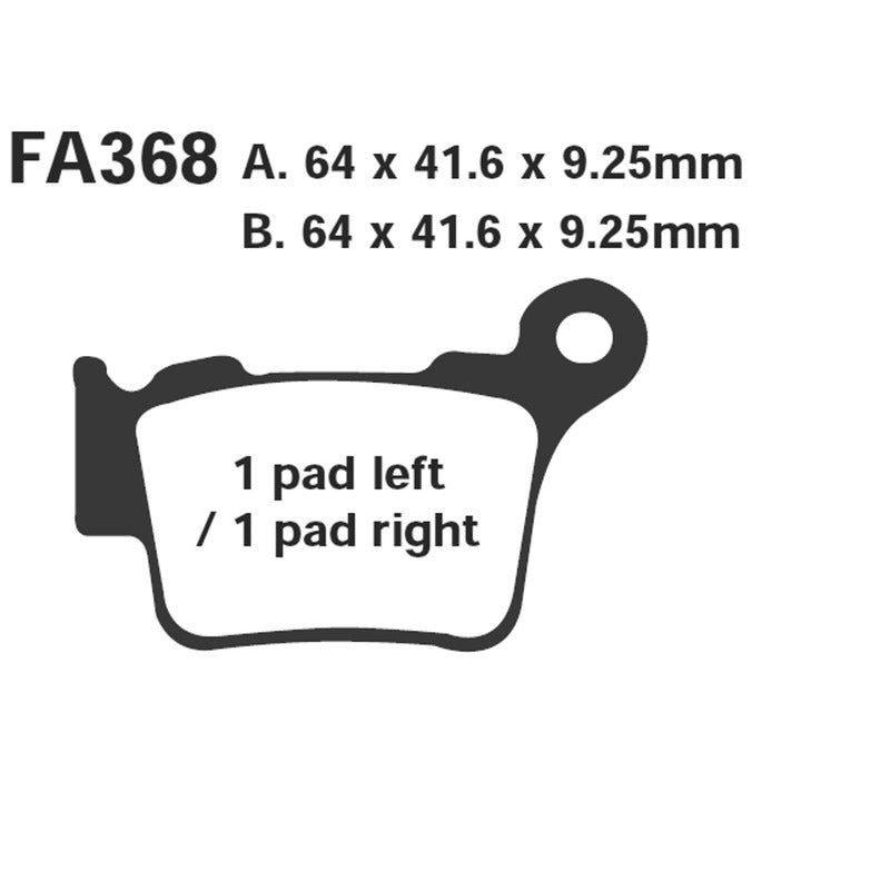 Ebc Pastiglie freno R Ktm Sx 250/450 03- Posteriore FA368R
