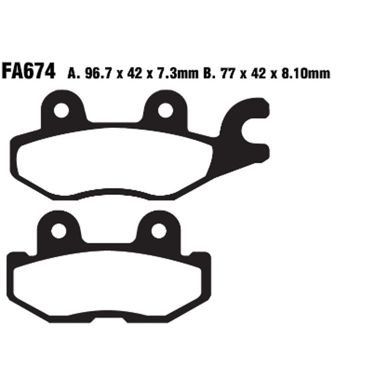 Ebc Brake Pads R Yamaha Yxm 700 14- Rear Left FA674R