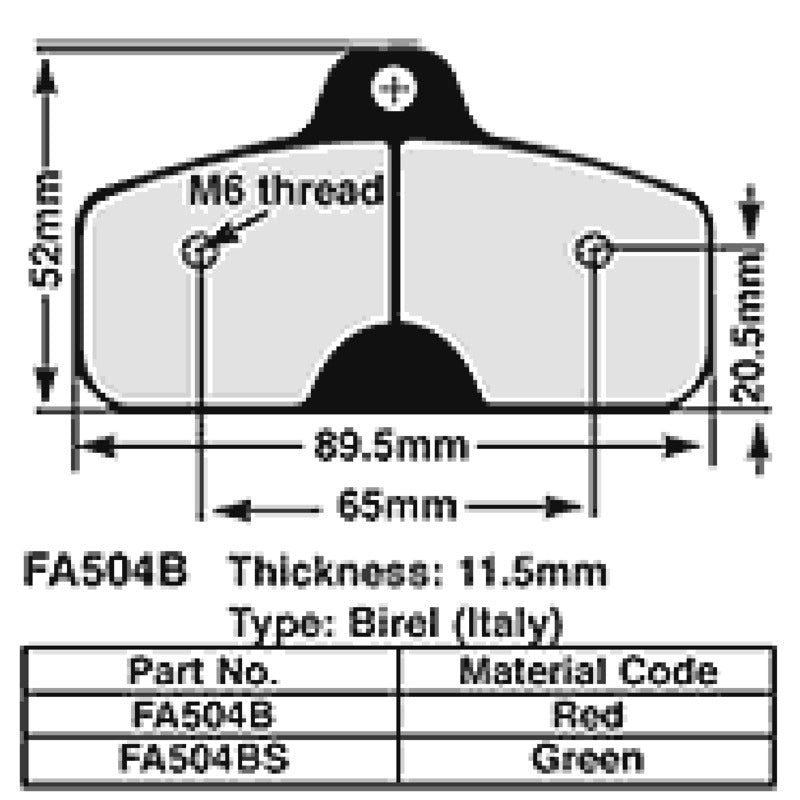 Ebc Kart brake pads 11 mm RED fa504B FA504B