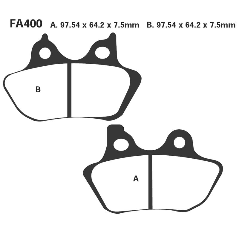 Ebc Pastiglie freno Hh Harley davidson 06-07 Pinza 4 Pistoncini FA400HH