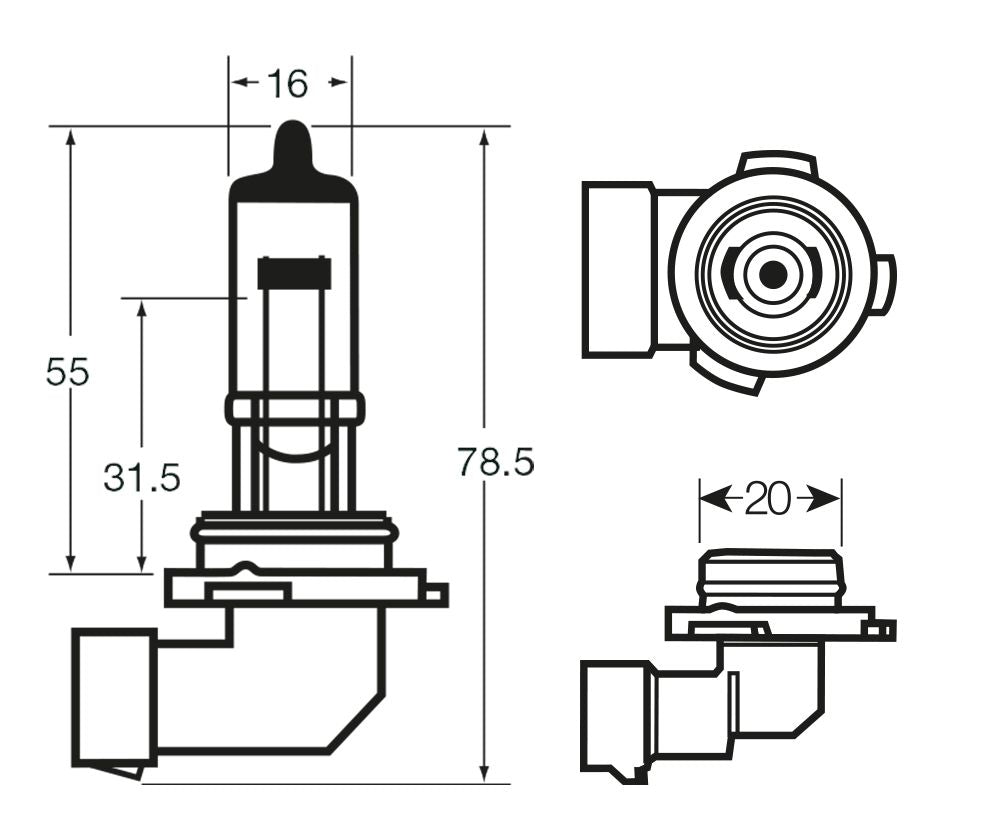 Bombilla halógena de anillo 12 V 53 W H12