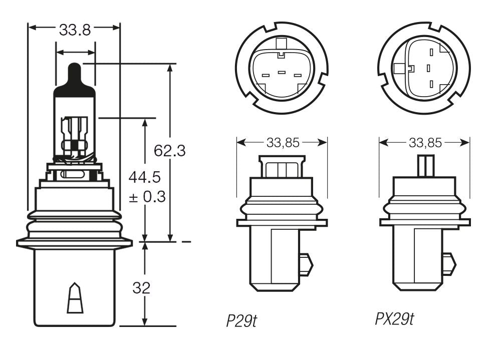 Ringbirne Import 12V 65/45W HB1