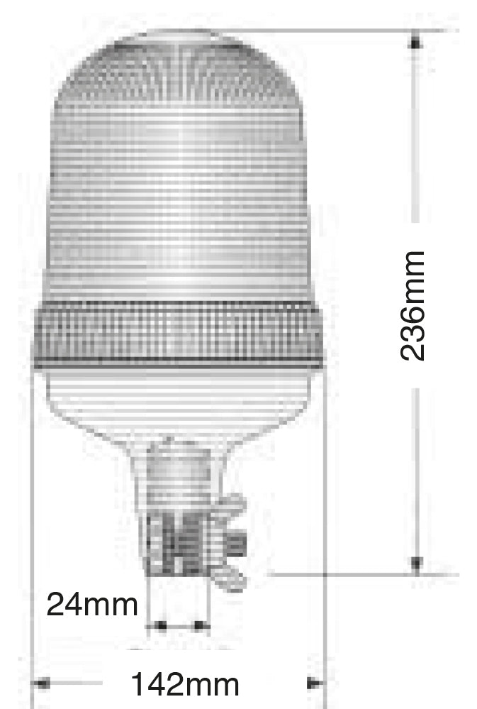 Ring Rotating light approved 12/24V DIN fixing