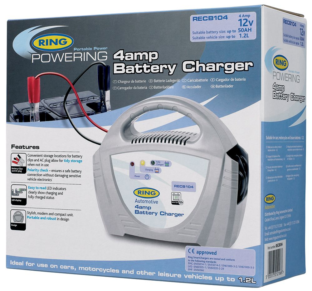 Ring Tragbares DIY-Batterieladegerät 12V 4 Ampere