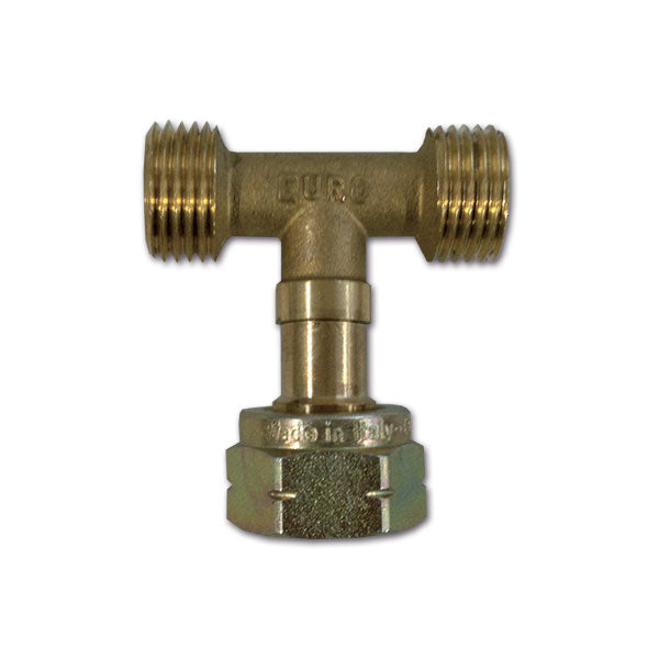 Raccordo gas 3 vie con dado centrale RGS108