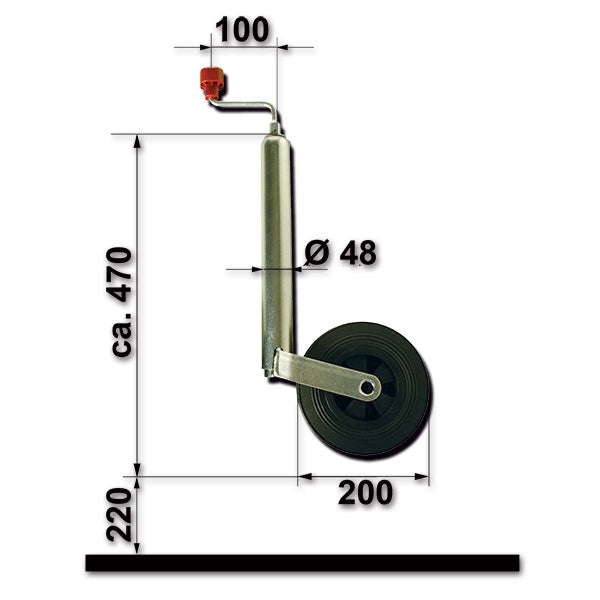 Ruotino di Appoggio 150 Kg Diametro 48mm Al-ko