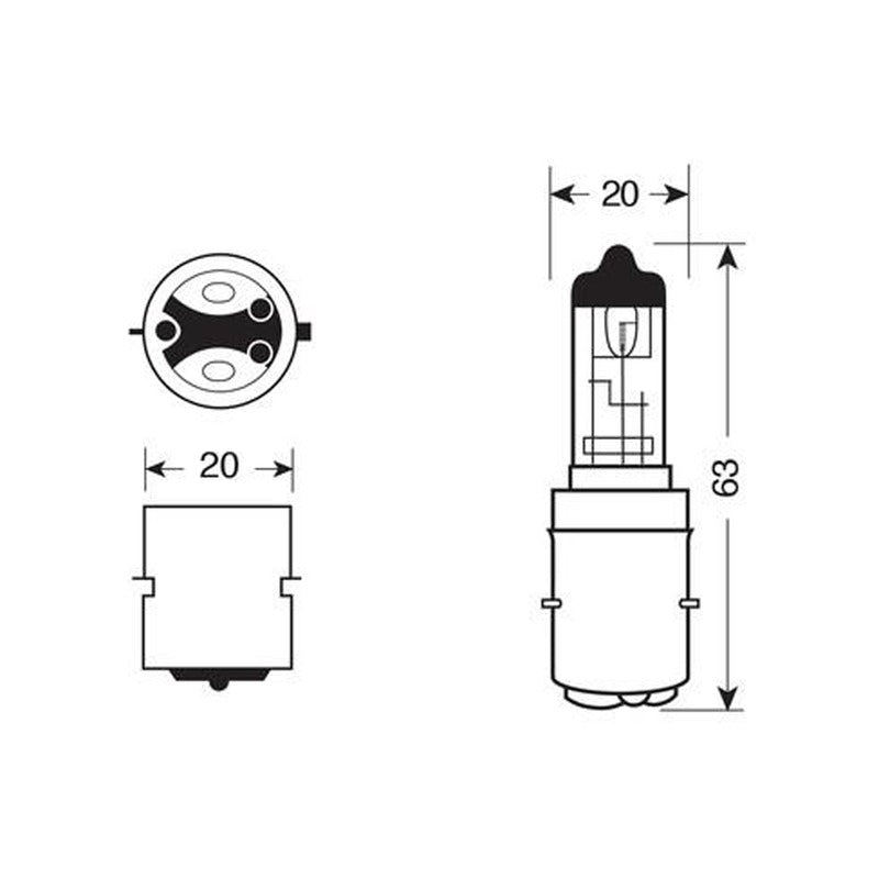 Osram Lampe Osram Original Lines1 12V 25/25W Ba20D Halogen