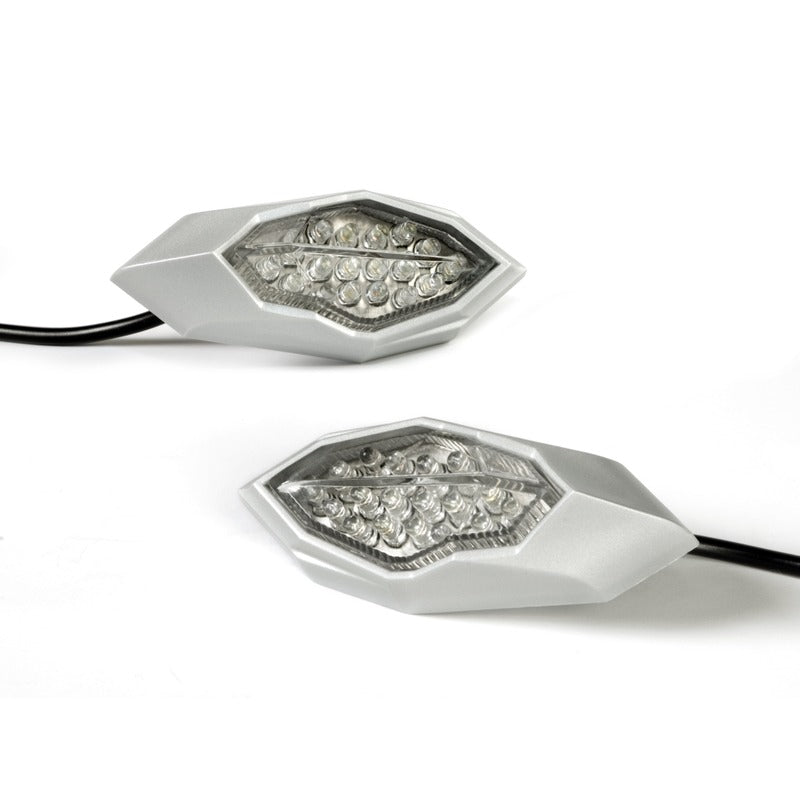 Bkr Pair of LED Motorcycle Indicators Blade Grey Fairing