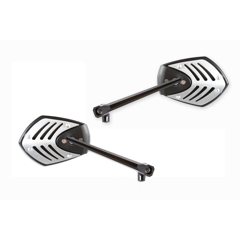 Bkr Paar silberne Spiegel mit schwarzem Arm