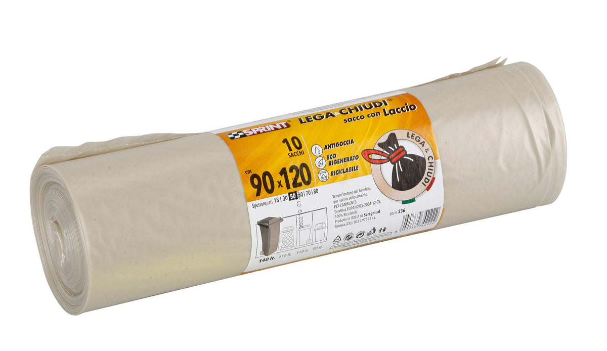 Lampa Rotolo 7 sacchi ambra professionali per raccolta differenziata - 90x120 cm SA016