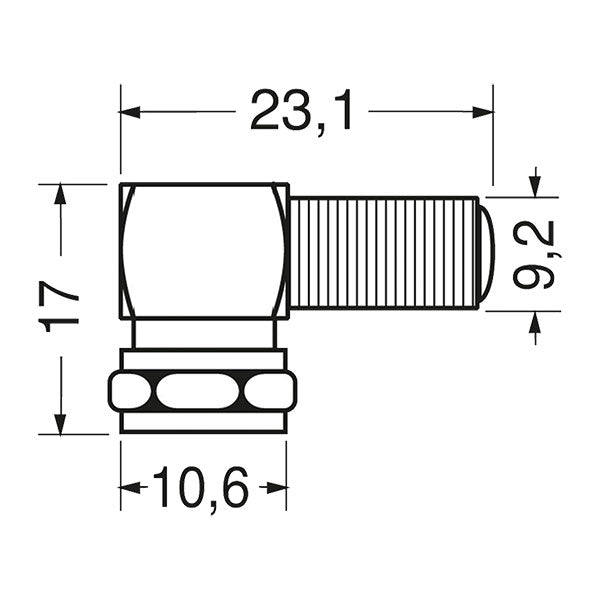 Adaptador F/M de 90 grados de diámetro 5 mm SCR311