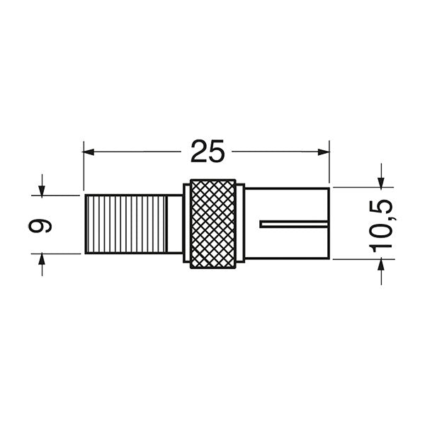 Conector IEC F/BNC F de 5 mm de diámetro SCR315