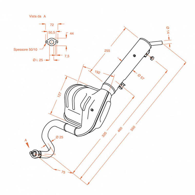 Honda PK 50 90-97 Auspuffanschluss mit Flansch