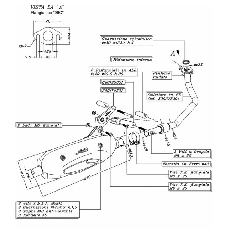 Kymco Agility 50 R12 4T 07-12 Auspuffseite