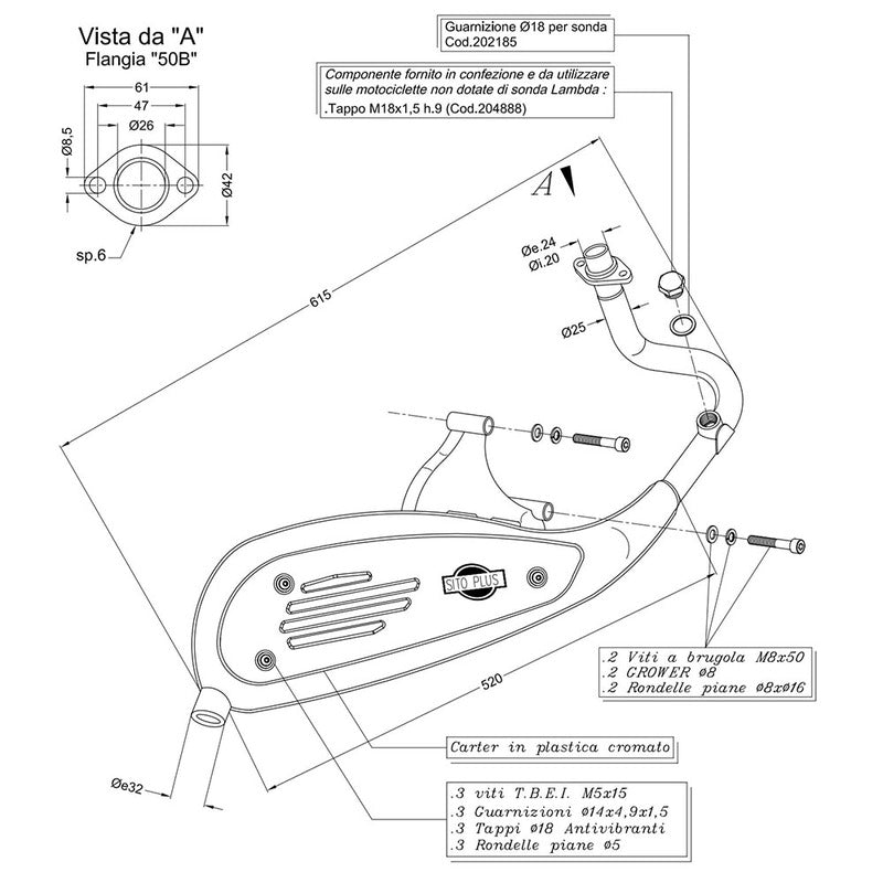 Piaggio Liberty 125/150 09-12 Auspuffseite