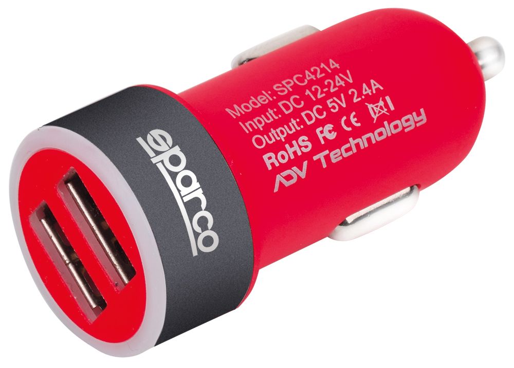 Sparco Caricabatterie con doppia uscita USB 5V 2.4A