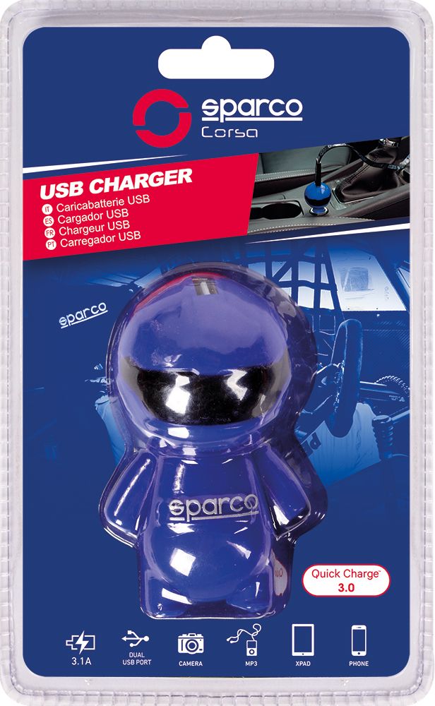 Sparco USB-Ladegerät 3,1 A Schnellladegerät