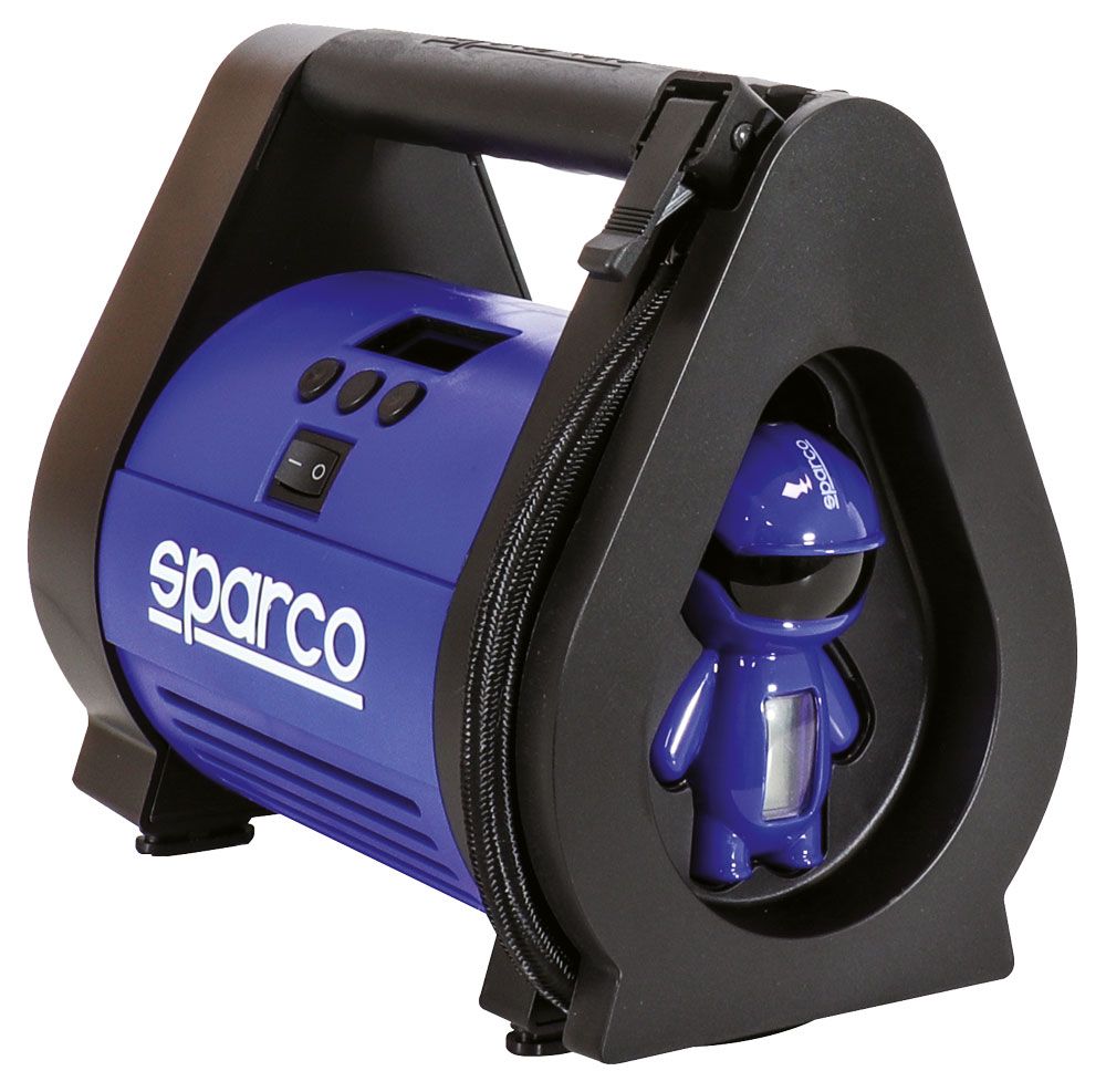 Sparco 12V compressor with digital pressure gauge