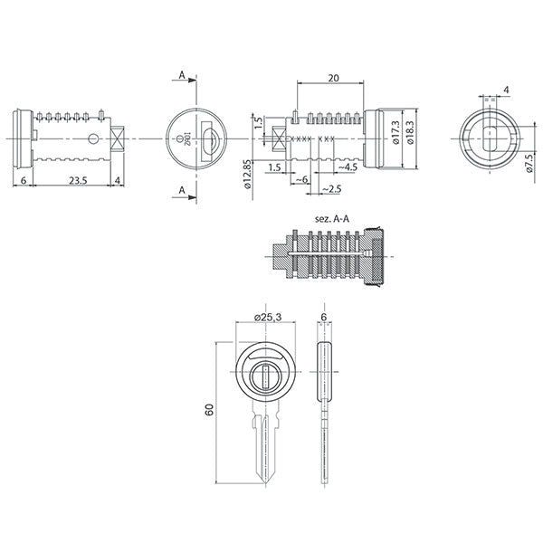 Zadi Kit 2 chiavi e 1 cilindro - blister