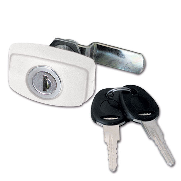 Cerradura blanca 1046 con cilindro y llave SRT1046B