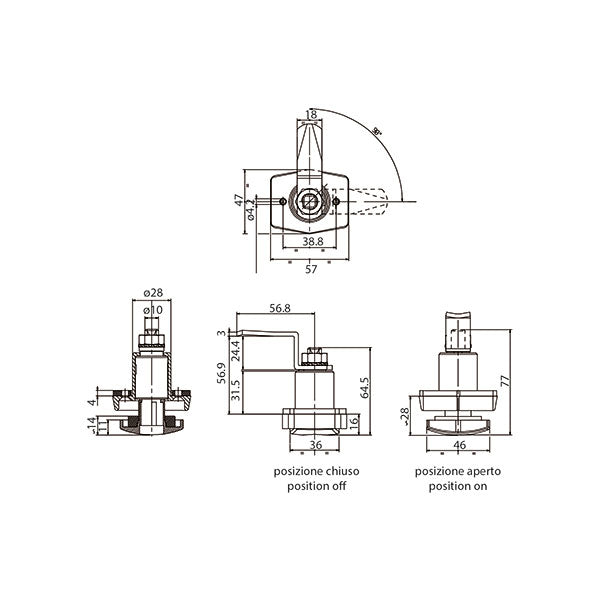 Zadi Serratura push bianca con chiavi