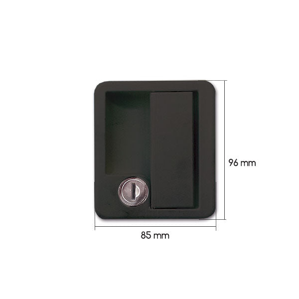 Serratura 1070 nera con chiave e cilindretto SRT1070NPE