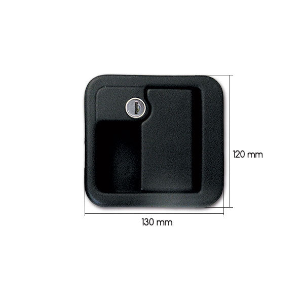 Serratura 1090 Completa per Porte Motorcaravan Nera | Kit con Serratura Esterna, Interna e Cilindri SRT1090CN
