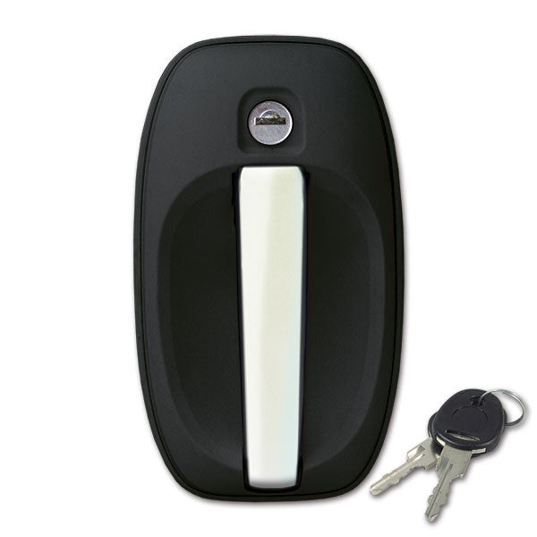 Manija exterior cromada negra 1122 con llaves SRT1122RE