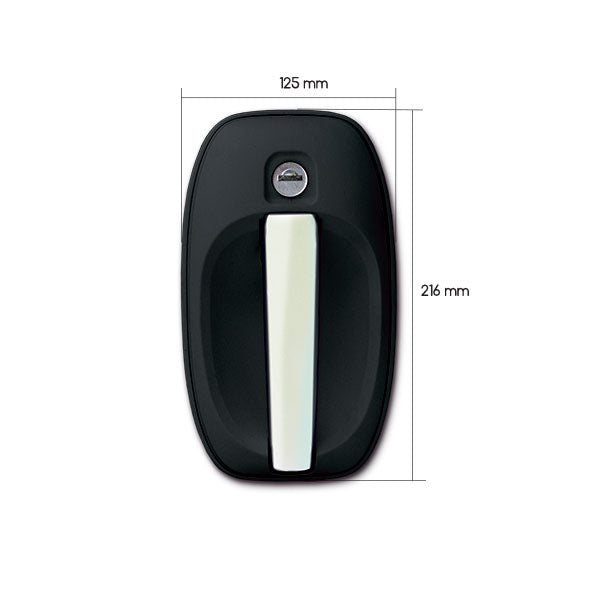 Black chrome external handle 1122 with keys SRT1122RE