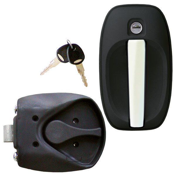 Cerradura completa 1122 negra con manija cromada SRT1122R