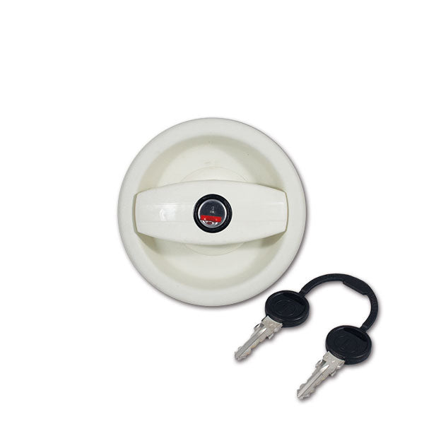 Cerradura exterior Europa blanca izquierda con cilindro y llaves SRT1306BPE