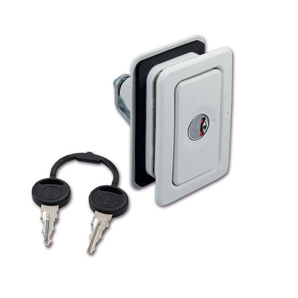 White Quadro lock with cylinder and keys SRT2015B